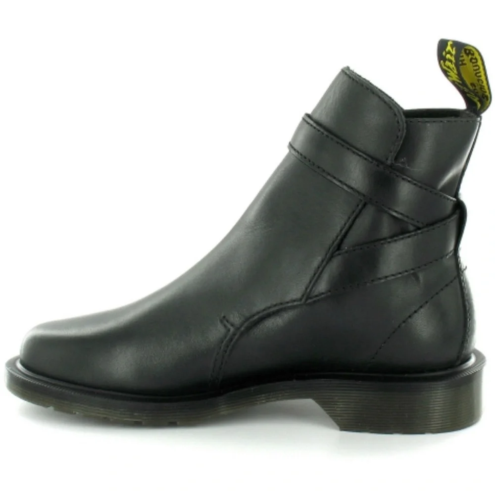 Dr. Martens Joni Ankle Strap Boots Slip On Shoes black leather size 5.5 - Picture 2 of 7